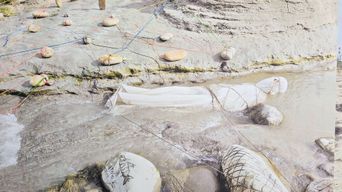 Exhibition view of ‘The River that Remembers’ at VKL Warehouse, Kochi-Muziris Biennale 2025–26.