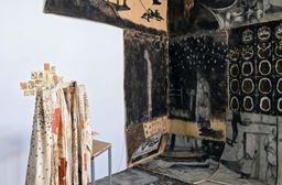 Exhibition view of ‘Uncanny: The Quiet Rusty Sign’ at VKL Warehouse, Kochi-Muziris Biennale 2025–26.