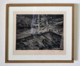 Exhibition view of ‘The quiet beneath the rubble’ at VKL Warehouse, Kochi-Muziris Biennale 2025–26.