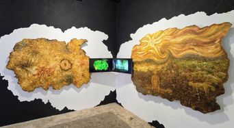 Exhibition view of ‘Known and Unknown’ at VKL Warehouse, Kochi-Muziris Biennale 2025–26.