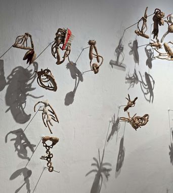 Exhibition view of ‘What absence carries’, Kochi-Muziris Biennale 2025–26, Mattancherry.