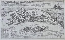 Reproduction of a 1672 engraved map titled ‘The City of Cochin’, from Baldaeus.