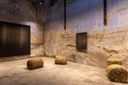 Exhibition view inside Anand Warehouse, Kochi-Muziris Biennale 2025–26.