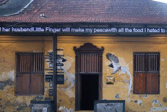 Exhibition view at Ishara House, a Kochi-Muziris Biennale venue in Mattancherry.