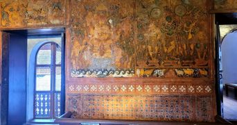 At Mattancherry Palace, the Portuguese-built palace with Ramayana murals.