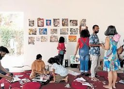 From an Art Room material-exploration workshop, Kochi-Muziris Biennale.