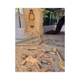 Exhibition view of ‘Ialong, hakum!’ at VKL Warehouse, Kochi-Muziris Biennale 2025–26.