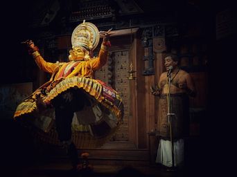 A Kathakali performance at the Kerala Kathakali Centre, Fort Kochi.