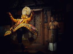 A Kathakali performance at the Kerala Kathakali Centre, Fort Kochi.