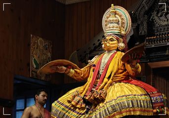 A Kathakali performance at the Kerala Kathakali Centre, Fort Kochi.