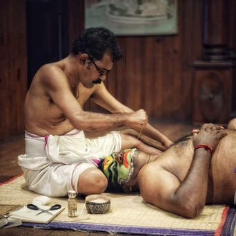 A Kathakali performance at the Kerala Kathakali Centre, Fort Kochi.