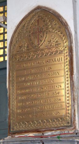 Commemorative plaque of John Hutchison Aspinwall at Saint Francis Church, Fort Kochi.