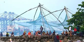 Chinese fishing nets on the Fort Kochi waterfront.