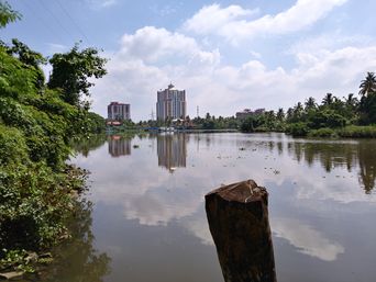 View of Chithrapuzha river from Vyttila boat jetty.